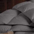 thumbnail image 2 of Comforter - 100% Egyptian Cotton 800 Thread-Count 400 GSM Fiber Fill Duvet Insert Comforter, 1-Piece (1pc Comforter) - Oversized Super King Size (120" x 98") Inch, Dark Grey Stripe, 2 of 5