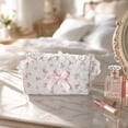 thumbnail image 6 of Sweet Lace Floral Cosmetic Bag, Cottagecore Ruffle Lace Makeup Pouch, Portable Large Capacity Travel Toiletry & Stationery Storage Bag(Pink), 6 of 9