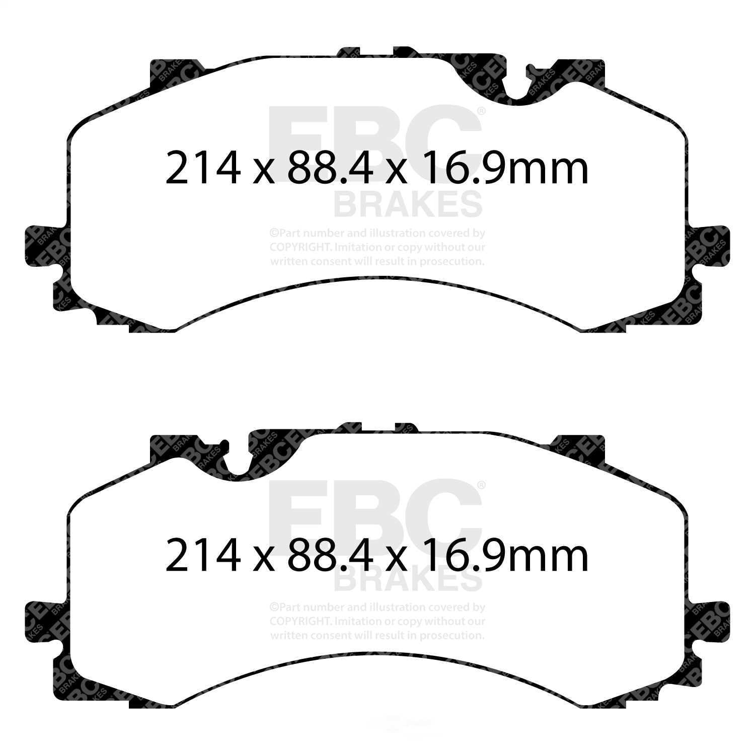 EBC Brakes Yellowstuff 4000 Series Street and Track Brake Pad Set Fits select: 2017-2023 AUDI Q7, 2019-2023 AUDI E-TRON