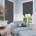 thumbnail image 3 of SEEYE Blackout Temporary Blinds Cordless Shades Fabric Pleated Fabric Shade Easy to Cut and Install, 36" W x 72" L - 6 Pack, Black, with 12 Clips, 3 of 7