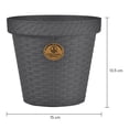 thumbnail image 4 of Maceta Redonda Plásticos La Ardilla Rattan 15 cm Gris Nube, 4 of 4