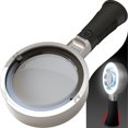 thumbnail image 1 of 10X Magnifying Glass with Lights-Non Slip Ergonomic Standing Handle, 1 of 10