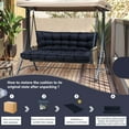 thumbnail image 5 of Porch Swing Cushion Thicken 4", 55" Swing Cushions 2-3 Seater Replacement, Waterproof Bench Cushions with Backrest, Anti-Fading Patio Swing Chair Pads for Outdoor Garden Furniture, 5 of 7