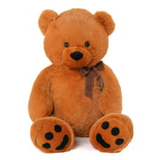 Tezituor Giant Teddy Bear Soft Hug Cute Stuffed Animal 40'' Big Darkbrown Plush Gift for Kids Girlfriend Birthday