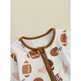thumbnail image 6 of Suealasg Baby Boy Fall Romper Bodysuits 3 6 12 18 Months Newborn Boy Crew Neck Long Sleeve Football Letter Print Full Length Jumpsuit, 6 of 8
