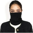thumbnail image 3 of Women's Ribbed Knit Neck Warmer with Fleece Lining for Winter Warmth and Comfort-Black, 3 of 6