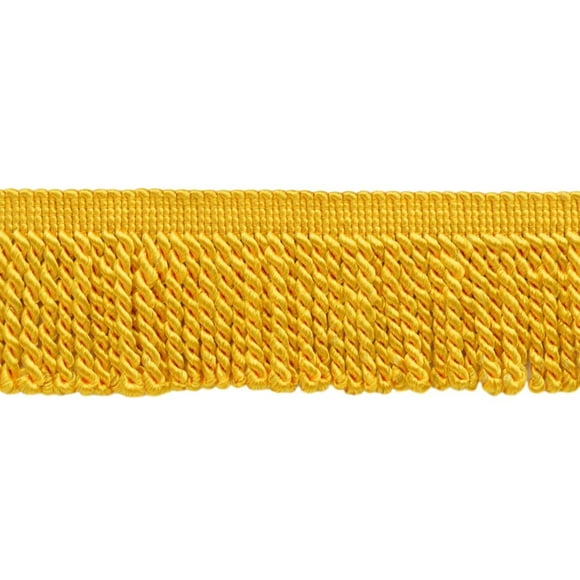 2 1/2" (6cm) long Bullion Fringe Trim (Style# EF25), Flag Gold #140 (Bright Yellow Gold) Sold By The Yard (36"/3 ft/0.9m)