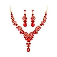 thumbnail image 5 of Ayyufe Fashion Wedding Faux Crystal Rhinestone Decor Necklace Earrings Set, 5 of 7