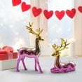 thumbnail image 5 of Home Decorations Reindeer Figurines,Set of 2 Ceramic Reindeer Statues Xmas Decor Indoor, Christmas Deer Figurines, Deer Decor for Tabletop Home Bedroom Winter Living Room, 5 of 6