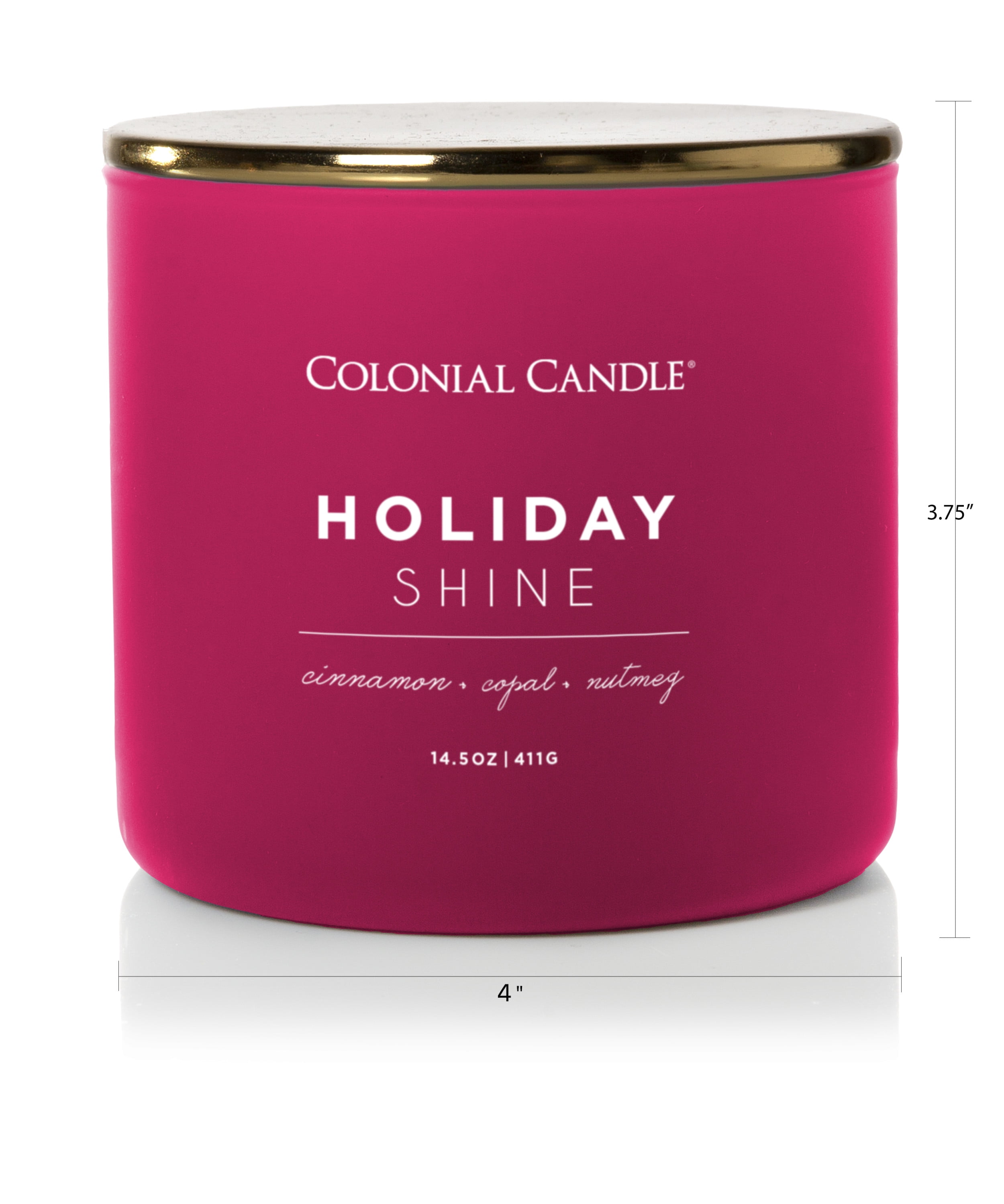 Colonial Candle Holiday Shine 14.5oz 3 Wick Candle, Red