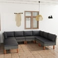 thumbnail image 1 of vidaXL 8 Piece Garden Lounge Set with Cushions Poly Rattan Grey, 1 of 4