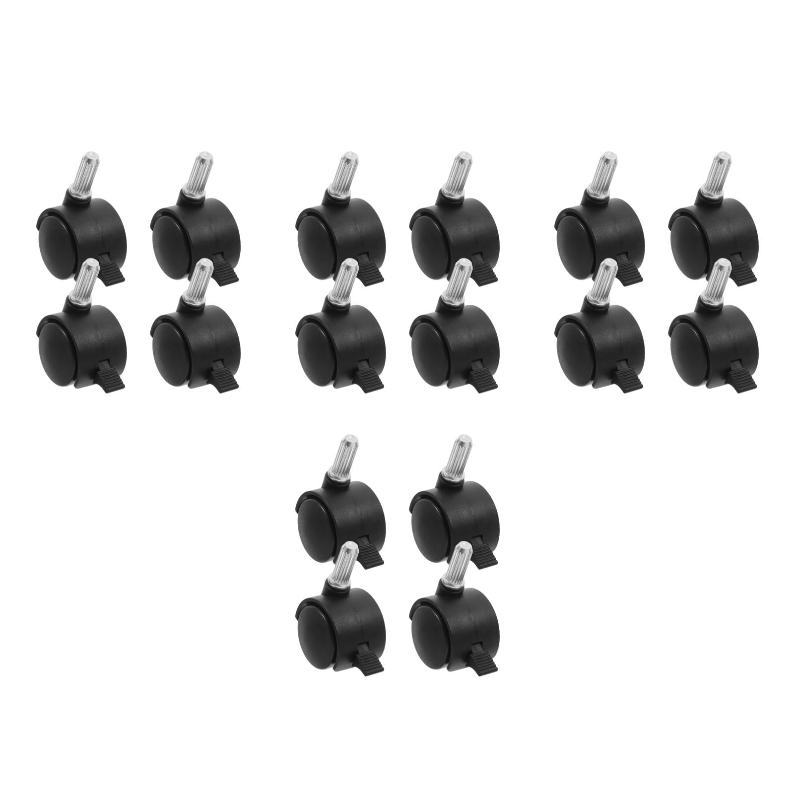 ADDHAT  PU Swivel Caster Wheels with Locking Brakes for Chair Use Black Heavy Duty
