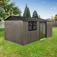 thumbnail image 3 of Metal garden sheds 12ftx10ft outdoor storage sheds white+black with window with sliding door, 3 of 6