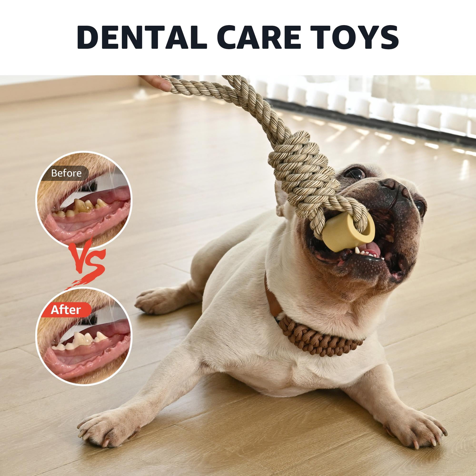 Max & Marlow 6 Pack Dog Rope Toys for Puppy Chewer, 4 Pack Cotton Rope Toys with Nylon Bone, 2 Pack Jute Rope Toys with Natural Rubber