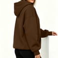 thumbnail image 5 of SYwaren Women's Chic Pullover Solid Color Half Zipper Hooded Long Sleeve Fashion Casual Oversized Loose Sweatshirt Top, 5 of 7