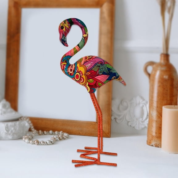 Resin Figurines Birds Sculptures Long Legs Decorative Modern Art Backyard Flamingo Garden Statue for Yard Porch Sidewalks Decoration Window Style B