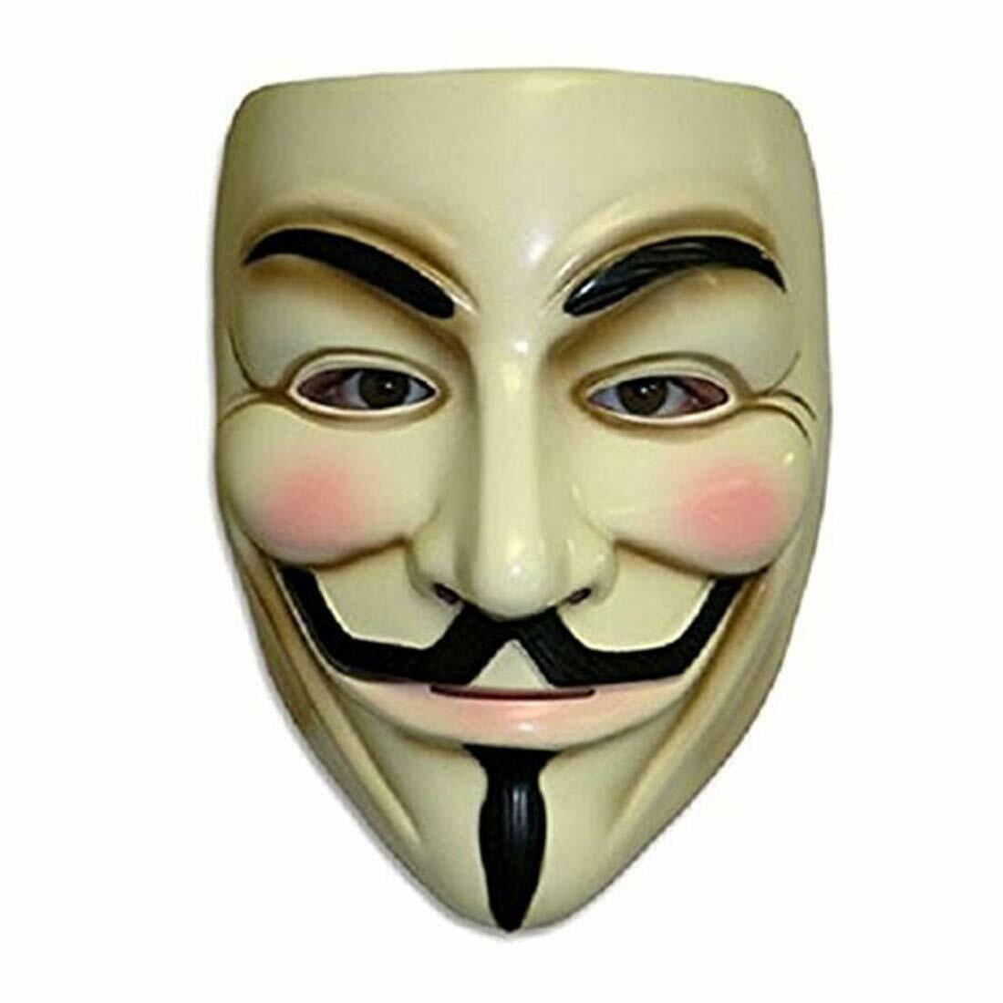 Mens V for Vendetta Masquerade Costume Halloween Guy Fawkes Mask White 