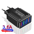 thumbnail image 1 of Cargador de teléfono móvil con puerto múltiple luminoso de 3,1 A y 4 USB con forma de mariposa, cargador de viaje, 1 of 5