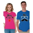 thumbnail image 1 of Awkward Styles Couples Shirts Matching Couple Shirts Mr. and Mrs. T-shirts for Couples Anniversary Gifts for Couples Mrs Glasses and Mr Mustache Funny Couple Shirts Valentine Gifts for Couples, 1 of 5