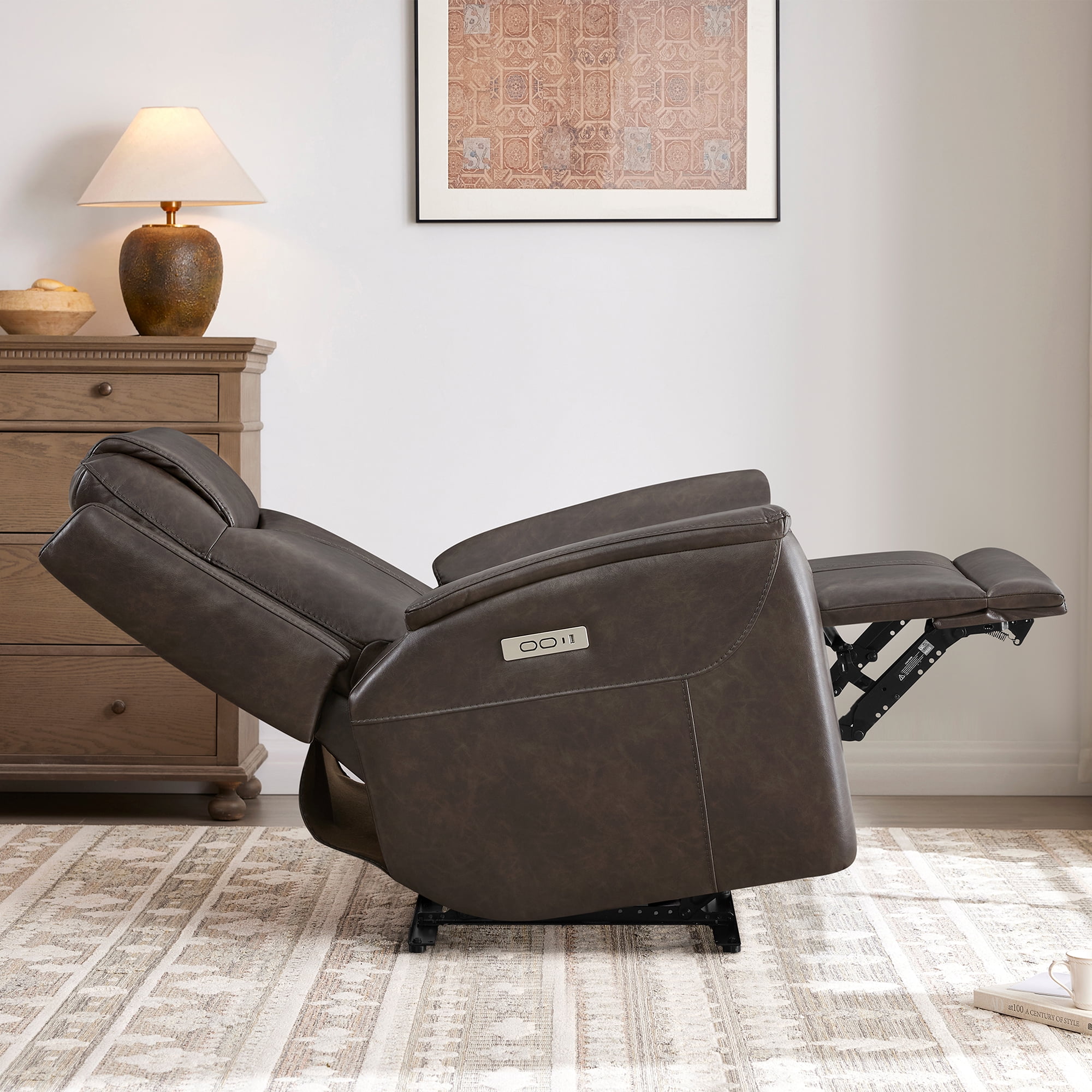 Spruce & Spring Zero Gravity Power Recliner Chair for Living Room, Chocolate