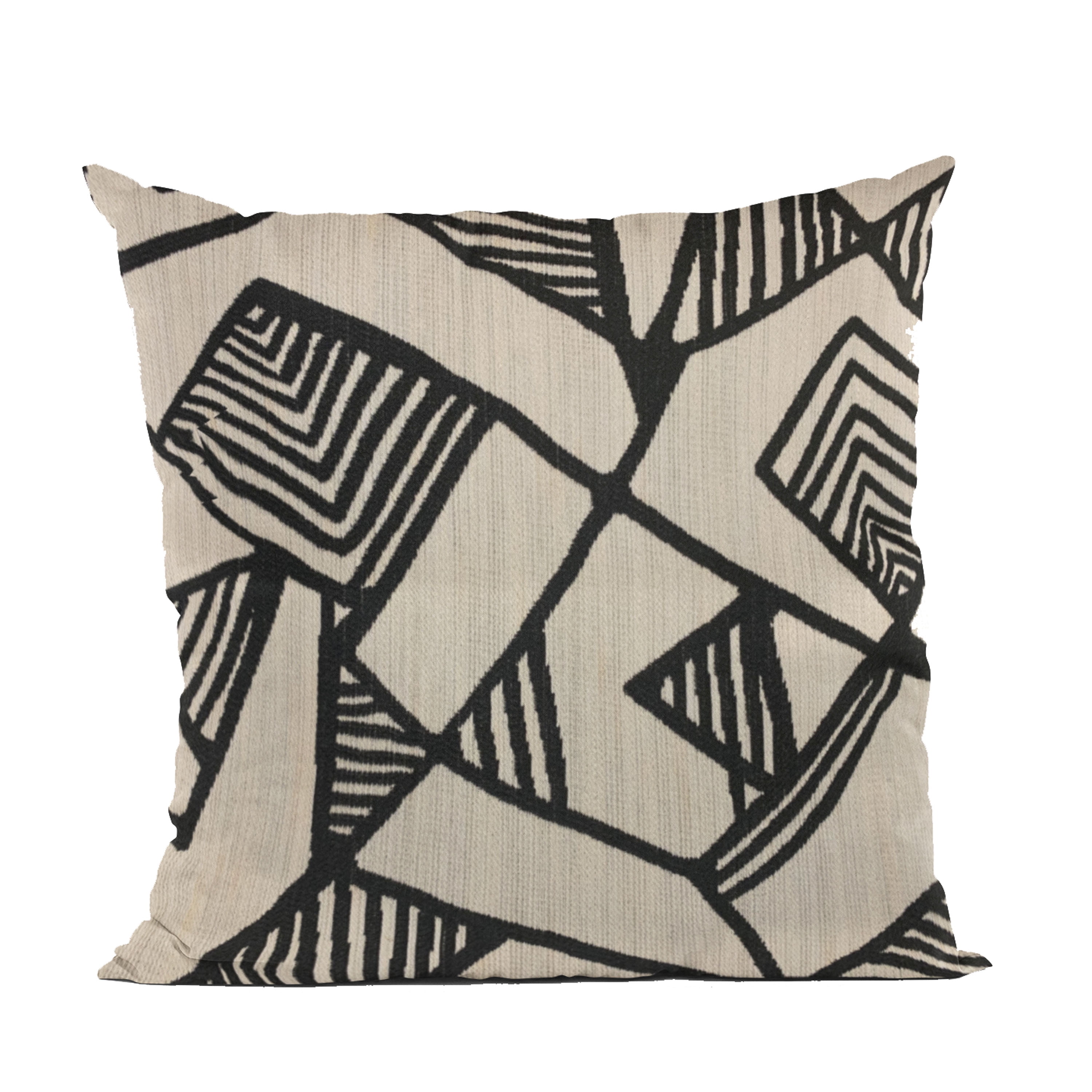 Plutus Black, Beige Architecture Geometric Luxury Throw PillowSize26