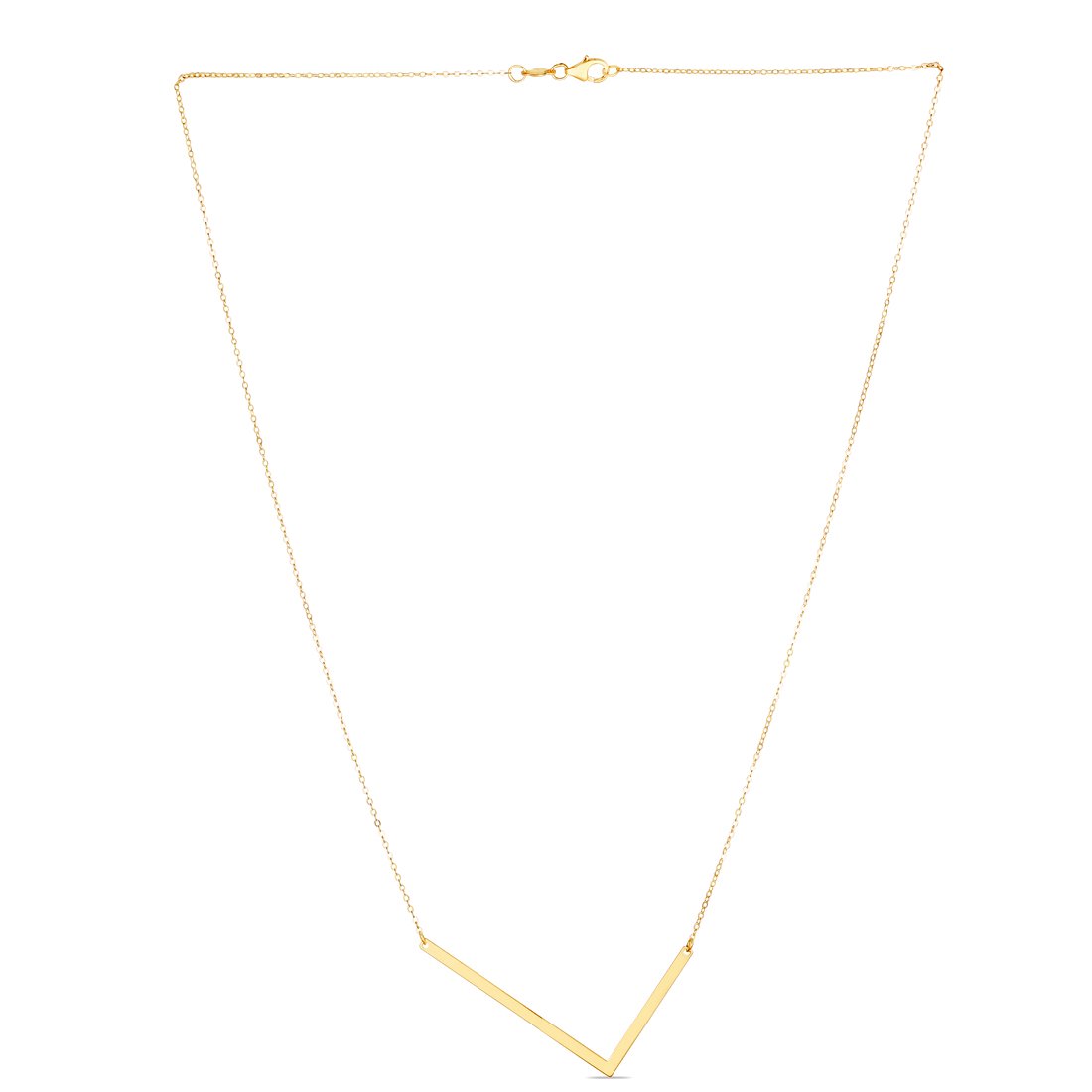 14k Yellow Gold Polished Letter Name Personalized Monogram Initial-l Necklace With Lobster Clasp 18 Inch Pendant Necklac