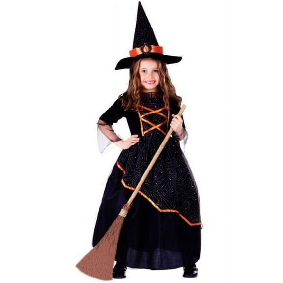 Black & Orange Witch Girls Costume, T4