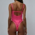 thumbnail image 5 of Elainilye Fashion Womens Bodysuit High Waisted Hollow Out Lace Waist Strap Deep V Low Cut Sexy and Jumpsuit,Pink, 5 of 9