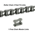 thumbnail image 3 of Uxcell 085-1/#41-1 Roller Chain 3 Feet 1/2" Pitch Carbon Steel Roller Chains with Free Master Connector Link, 72 Links, 3 of 6