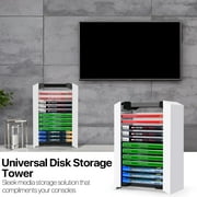 Video Game Storage Tower (12 CD Disc Blu-ray Case) Universal DVD Holder Shelf Rack Stand Vertical Organizer for PS5 Playstation 4 Nintendo Switch Xbox Movies