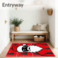 thumbnail image 3 of ODIKA 4'x6' Machine Washable Non-Slip Area Rug, Buffalo Plaid Winter Celebration Jolly Father Greeting Doormat High Traffic Rug, Red, 608383, 3 of 7
