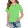 thumbnail image 2 of Resicozy Polo Shirts for Girls Quick Dry Uniform Short Sleeve T Shirts for Kids Collared Golf Polo Shirt 3-12 Years Light Green 110, 2 of 10