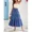 Medium Wash, variant on Womens Tiered Elastic Waist Denim Skirt Medium Wash Casual Maxi