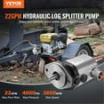 thumbnail image 2 of Hydraulic Wood Log Splitter Pump Kit, 22GPM, 2 Stage 4000PSI Aluminum Hydraulic Gear Pump, with Valve Coupling Installation Base 3/4'' NPT Outlet 3600 RPM, for Small Engine Mounting Log Splitter, 2 of 7