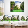 thumbnail image 4 of Designart Cave Rocks on Railay Beach - Landscape Printed Throw Pillow - 16x16, 4 of 5