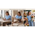 thumbnail image 6 of LIaqionyy Womens Cotton Linen Blouse Shirts V Neck Short Sleeve Button down Loose Casual Vacation Clothes, 6 of 7