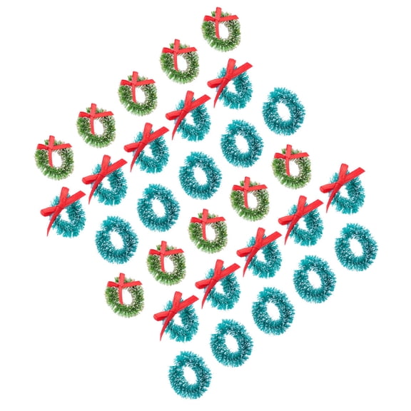 AURARMLET 30 Pcs Miniature Blank Circular Wreaths Sisal Silk for Home Decor Crafts Decorations