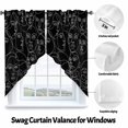 thumbnail image 3 of Swag Curtain Valances Abstract Human Face Swag Valances for Kitchen Windows Aesthetic Portrait Lines Black Short Topper Curtains Valance Tier Pair for Kitchen Bedroom Living Room Bathroom 28"x36", 3 of 8