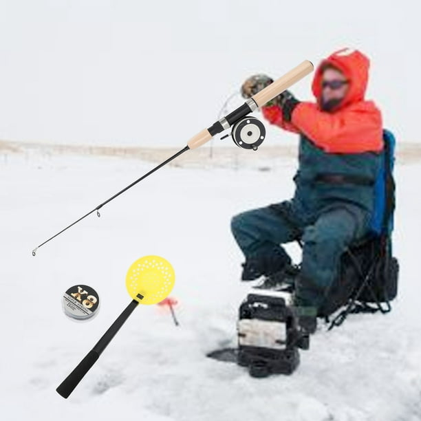 Ice 75cm Ice Fishing Rod Reel Fishing Line Ice Scoop Complete Kits With  Carrier Bag Ice Fishing Gear Full Ice Fishing Kit 
