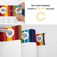 thumbnail image 5 of Abstract Vertical Striped No Hook Shower Curtain Waterproof,Bathroom Curtains with Snap in Liners and See Through Top Window,Colorful Rainbow Stripes Retro Hotel Bathtub Curtains Shower 48"Wx72"L, 5 of 8