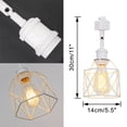 thumbnail image 4 of FSLiving Modern Design Adjusted Angle H-Type Track Head Lighting E26 White Base Hollow White Metal Cage Pendant Light Fixture for Bar Sink Kitchen Gallery Store Office (No Bulb & Track) - 1 Pack, 4 of 6