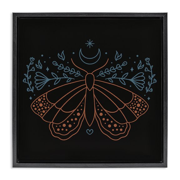 Stupell Industries Eclectic Black Floating Frame Canvas Art, 18 x 18, by Ahmed Sameh Hussein