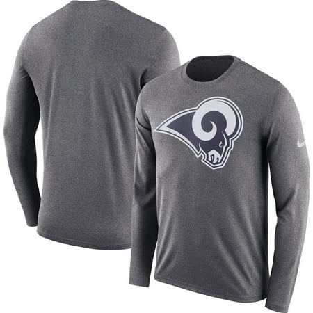 Los Angeles Galaxy Fan - Los Angeles Rams Nike Fan Gear Primary Logo Long Sleeve Performance T-Shirt - Heathered Charcoal