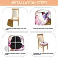 thumbnail image 4 of Hummingbird with Flowers Seat Covers for Dining Room Chairs Set Of 4,Stretch Printed Washable Chair Seat Cover with Elastic Ties and Button,Removable Waterproof Couch Cushion Covers, 4 of 6