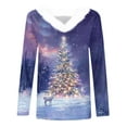 thumbnail image 5 of FDGIU Women's Christmas Sweater, Faux Fur & V-Neck Pullover, Festive Holiday Print Long Sleeve Tops 2025, 5 of 5