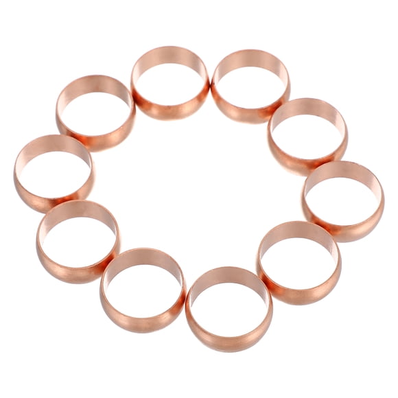 10pcs Copper Crimp Rings For Oil Pipes Pipelines Accessory Industrial Pipe Connections Pex Copper Crimp Rings Hose Sealing Copper Crimp