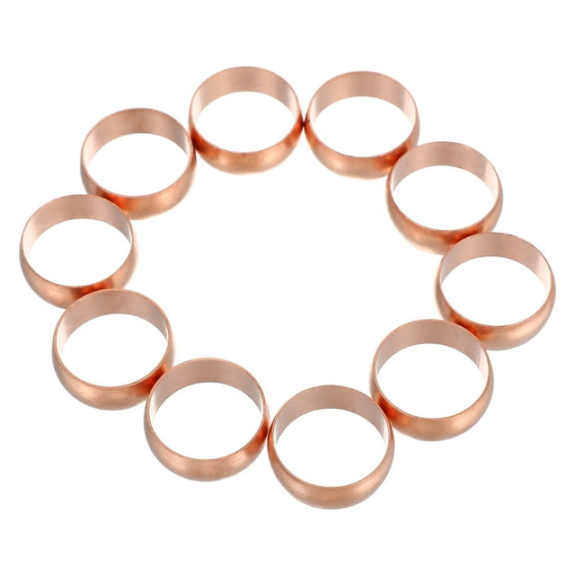 10pcs Copper Crimp Rings For Oil Pipes Pipelines Accessory Industrial Pipe Connections Pex Copper Crimp Rings Hose Sealing Copper Crimp