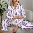 thumbnail image 6 of Hirioo Lavender Flowers for Women's Pajama Sets 2 Piece Pjs Women's Long-Sleeved Pajama Set Button Down Sleepwear,S-XXL-Medium, 6 of 7