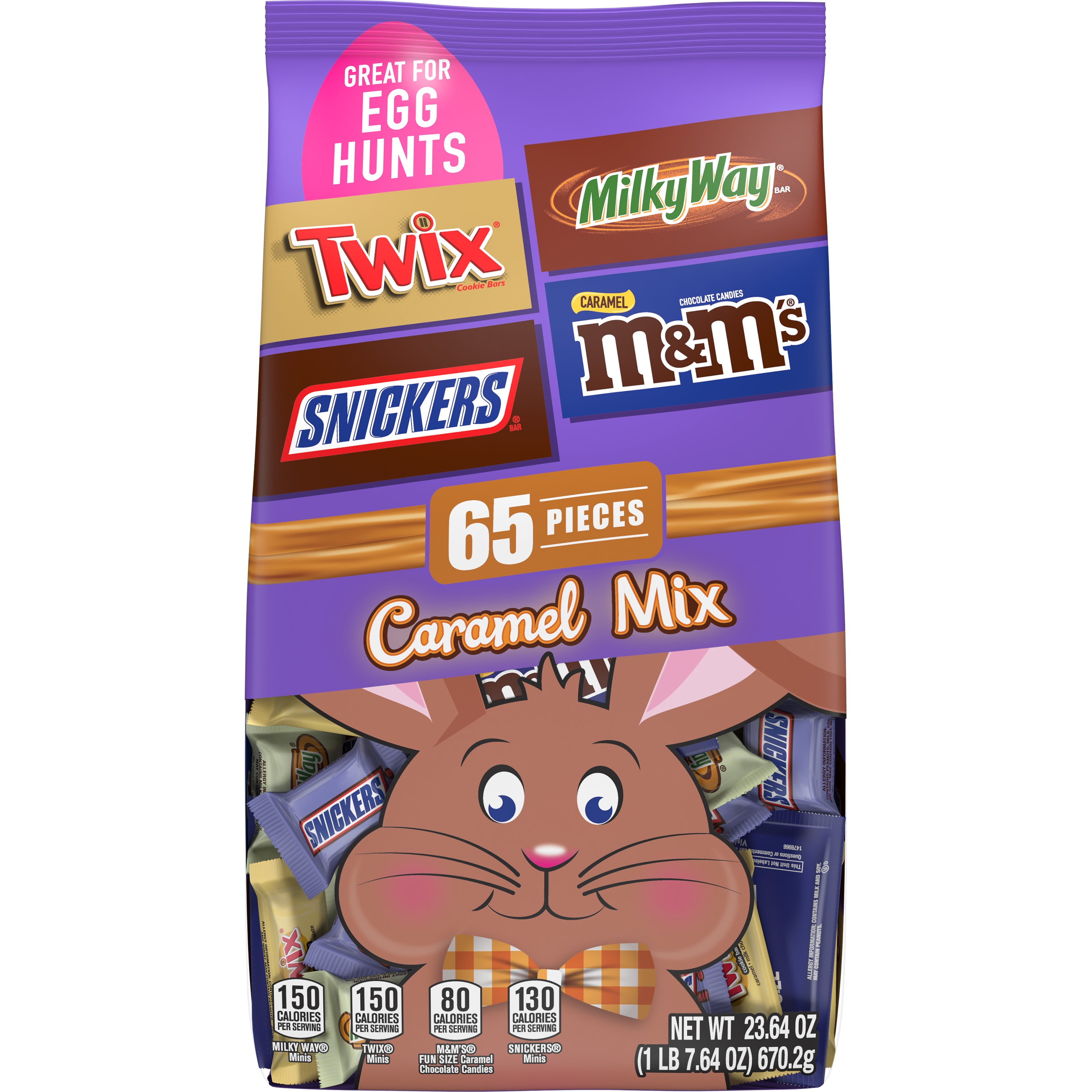 Snickers, Twix, M&M's Caramel, Milky Way Assorted Easter Candy - 65 Ct