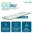 thumbnail image 3 of Spancraft Clear Floating Glass Shelf 8" X 21" in Chrome, 3 of 3